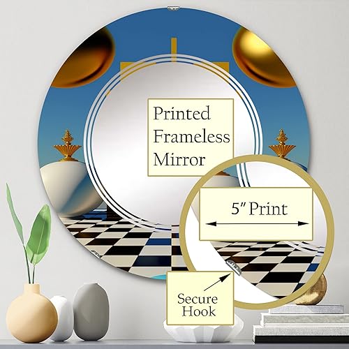 Miniatura 8 de Golden Spheres Infinity III- Vanity Mirror, Bathroom Mirrors, Wall Mirrors for Living Room, Bedroom - Round Mirror - Large 24'x24', 32'x32'