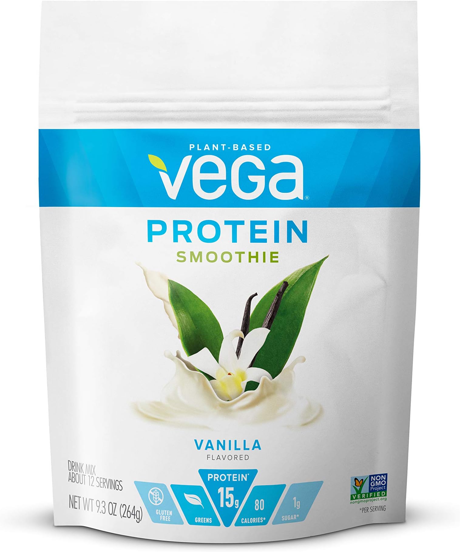 Vega (Sequel) Naturals, Energizing Smoothie, Vanilla Almondilla, 9.3 oz (264 g)