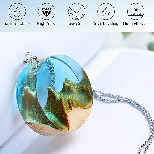 Miniatura 2 de JOSTEVE Resina epoxi de 32 onzas resina de arte de cristal kit de resina epoxi fundición cristalina revestimiento para fabricación de joyas mesa de