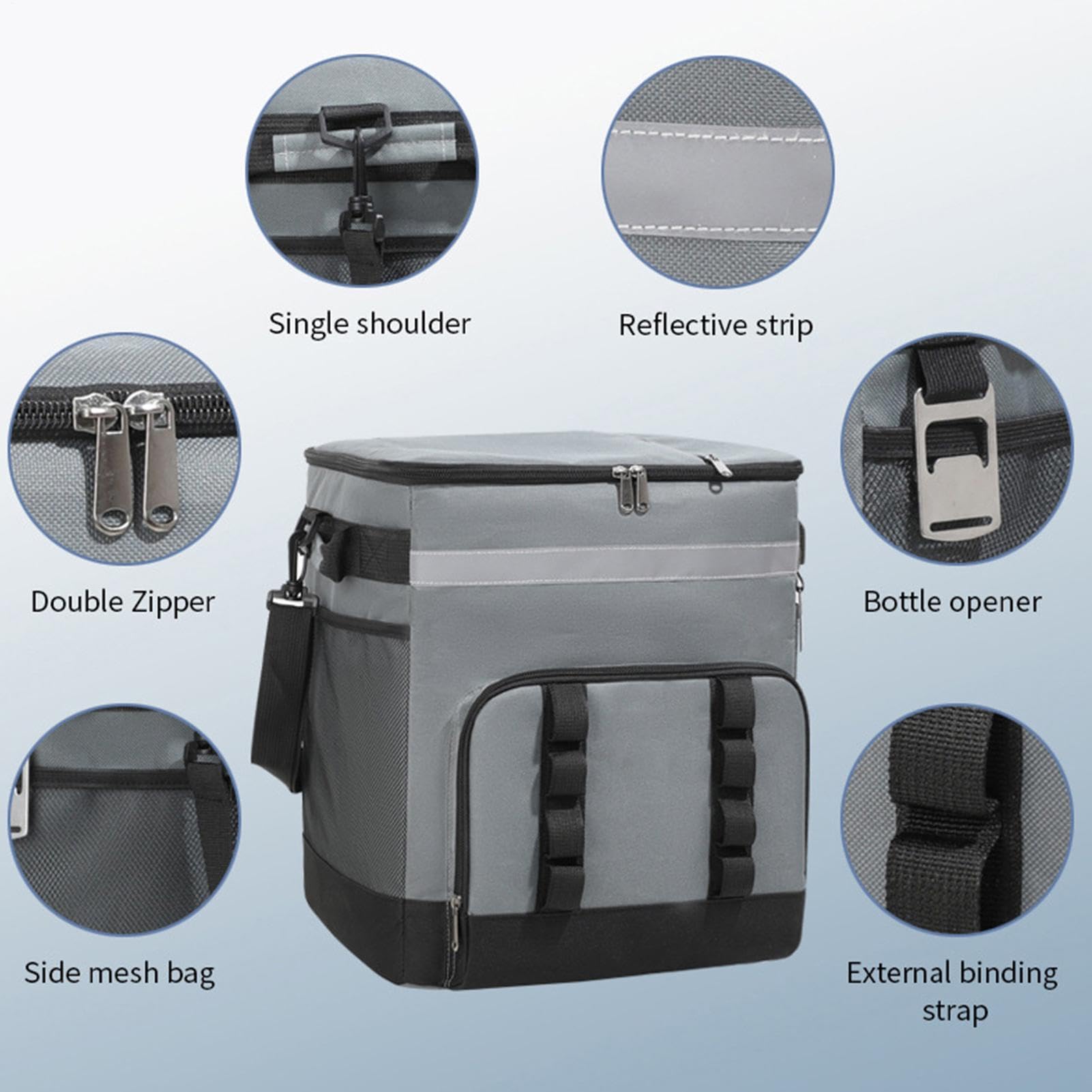 Bolsa nevera con ruedas – Grande Ice Chest aislada, glaciar de camping 35 l | para playa, compras, picnics, eventos deportivos, viajes, camping, jardín exterior
