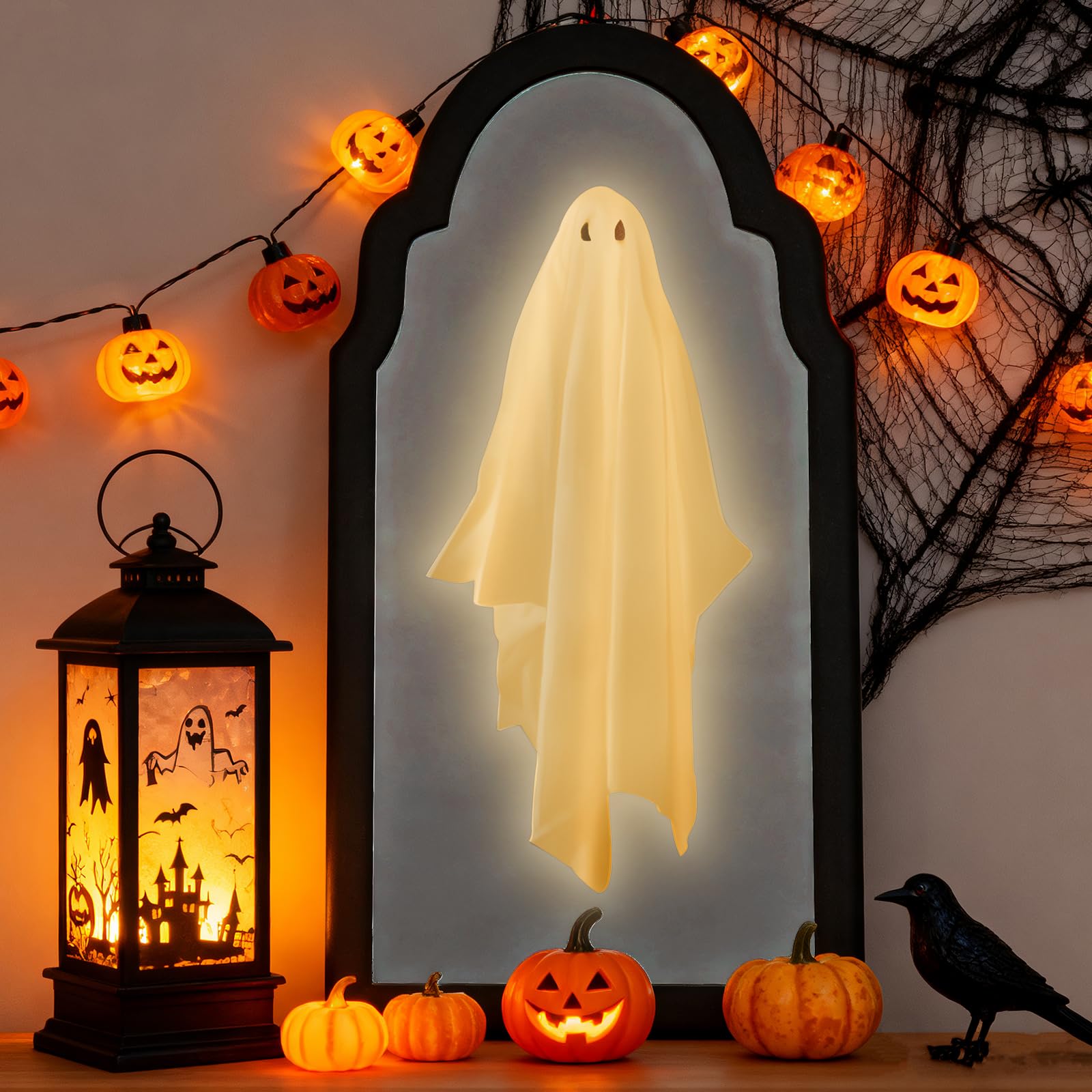 Miroir Fantôme Holographique Halloween - 35 Cm, LED, Décoration Effrayante Pour Intérieur, Maison Hantée - 8