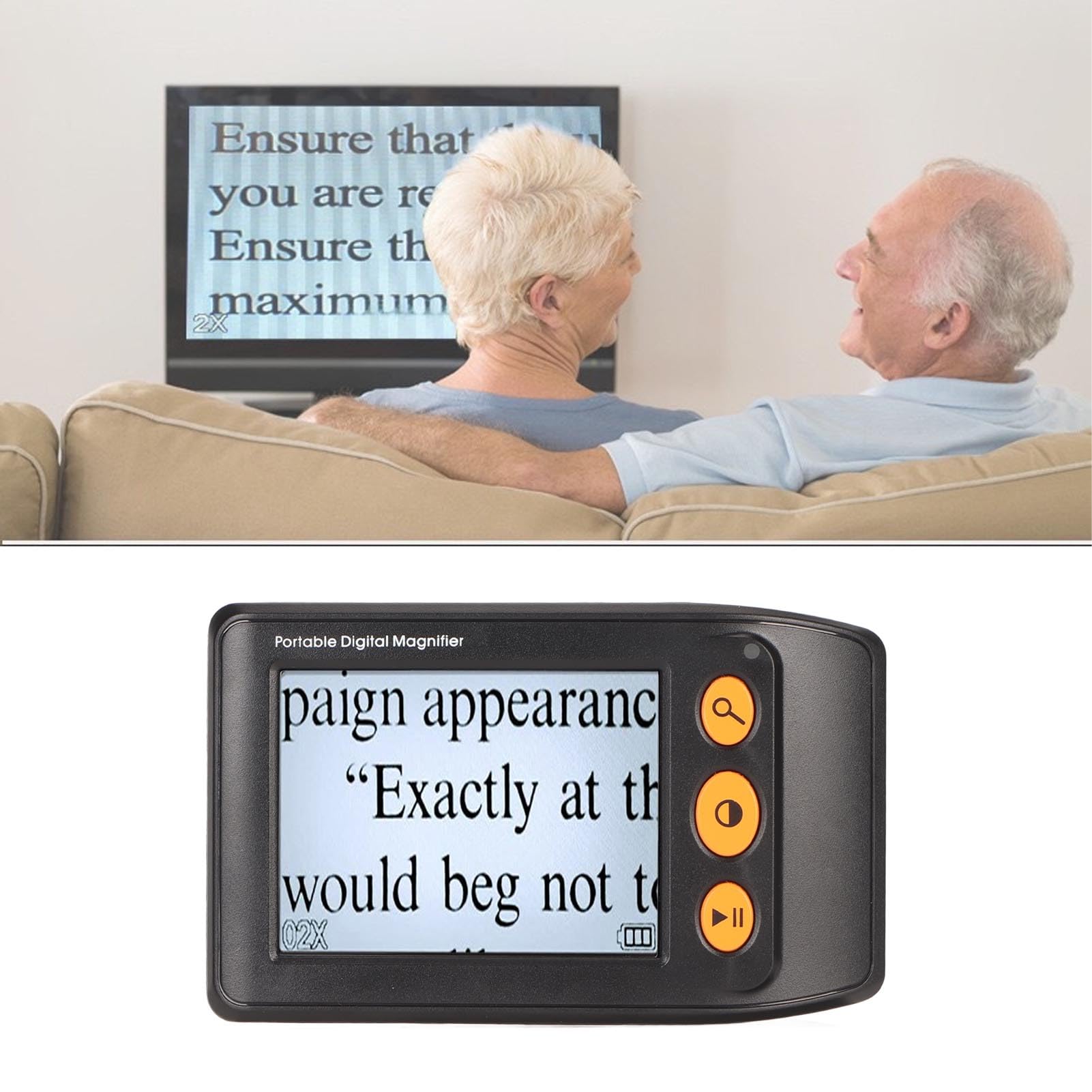 Lente D'Ingrandimento Digitale, Lente D'Ingrandimento Video Portatile Portatile con Ingrandimento 2X‑25X, Schermo LCD da 3,5 Pollici, Ausili di Lettura Elettronici con Uscita AV