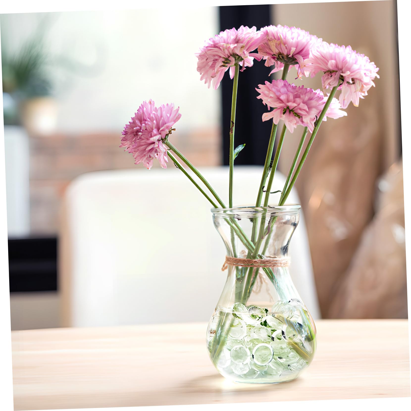 TOYANDONA 400pièces Marbres Verre Plat Transparent Perles Décoratives pour Vases Aquariums Et Artisanat pour Centre De Table Et Décorations De Poissons