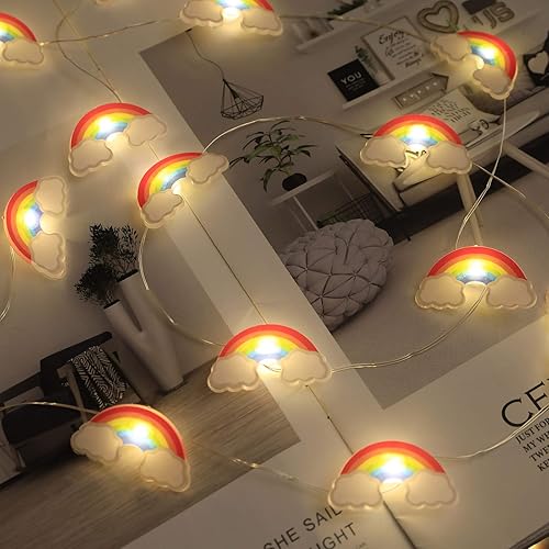 Miniatura 3 de Luces de Cadena Arcoíris 40 LED Luces de Hadas Decorativas para Interiores y Exteriores 8 Modos USB y Pilas 13 pies Luces Centelleantes con Control
