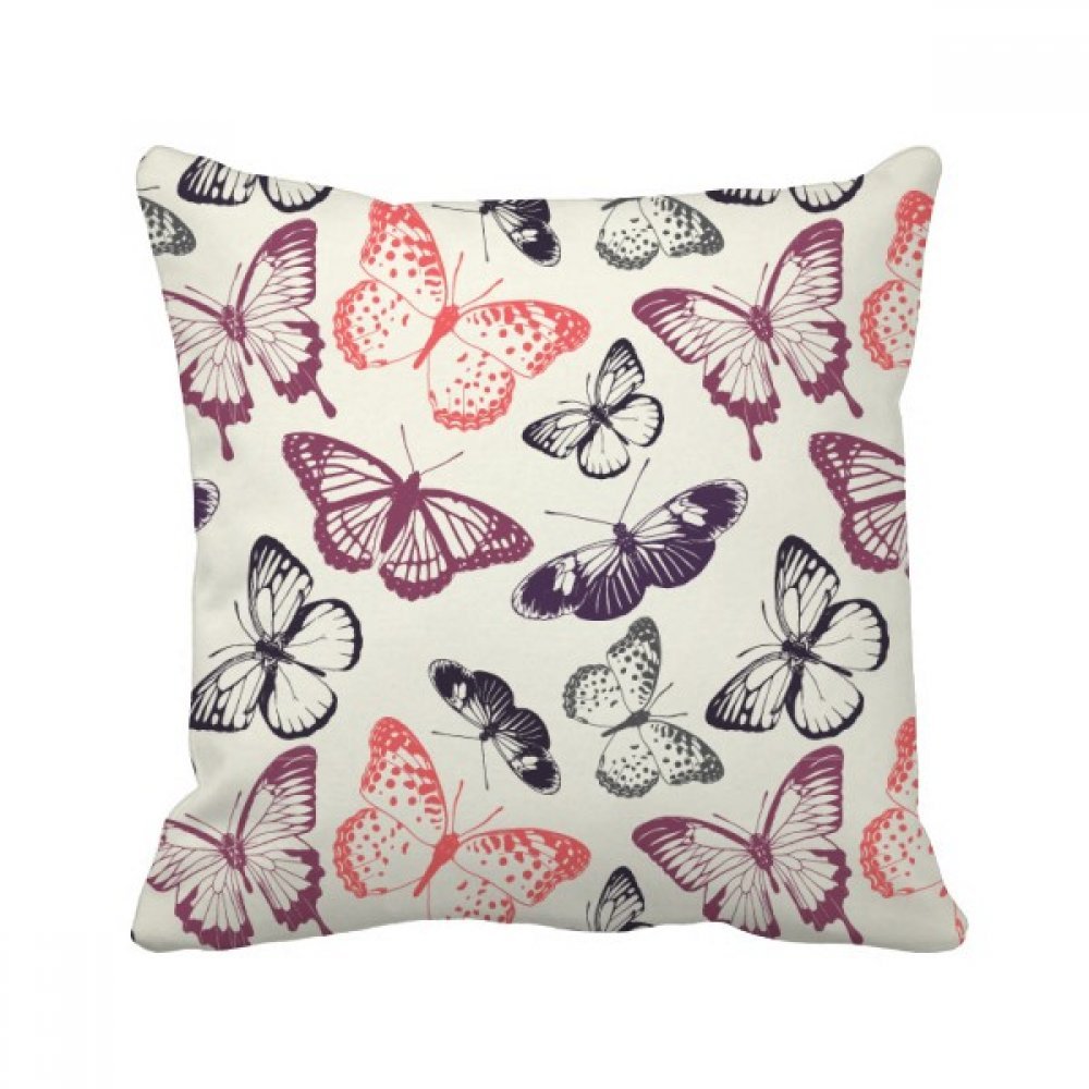Oreiller Papillon Noir Multicolore pour un Canapé Salon Cosy et Design 40x40cm