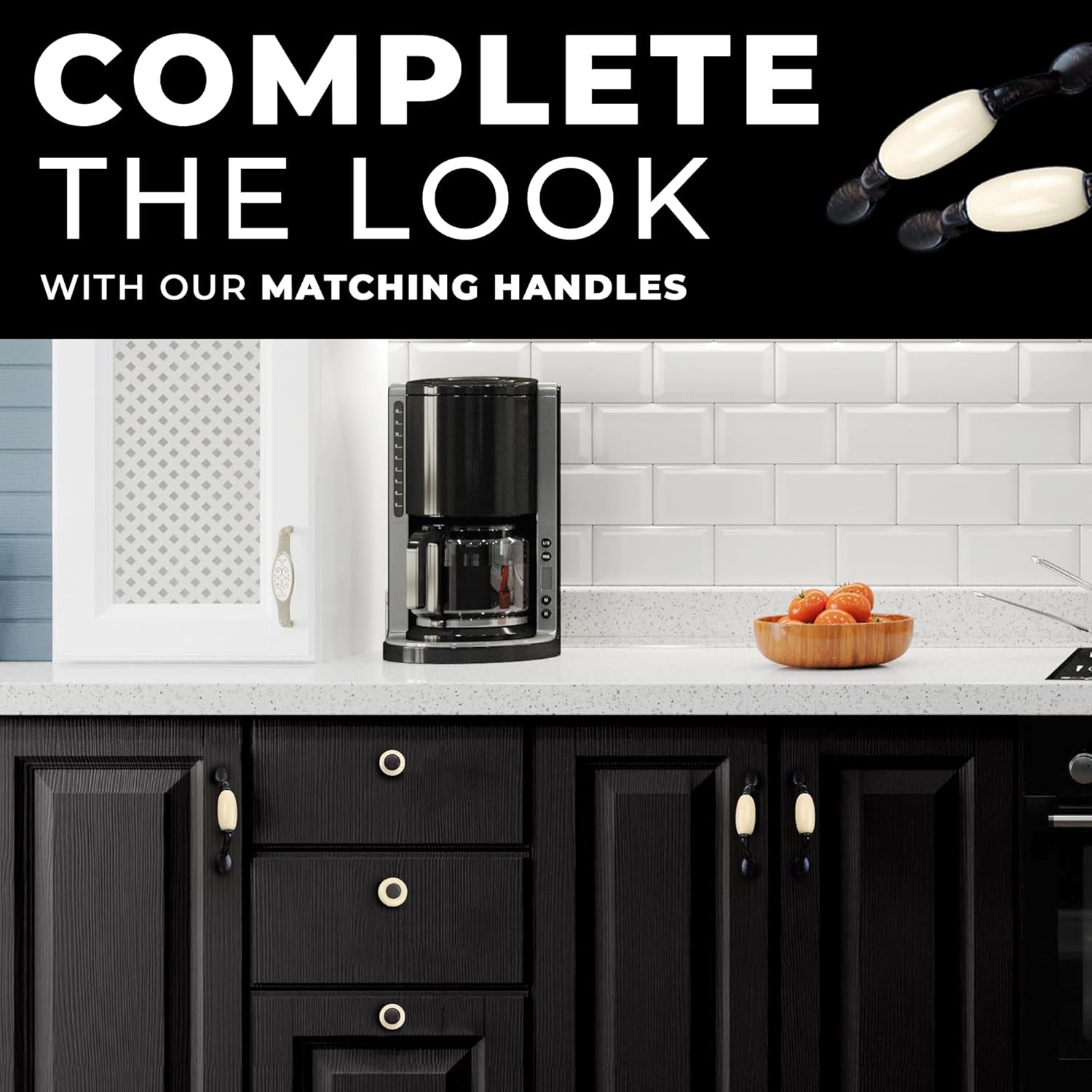 20 pcs Oil Rubbed Bronze Cabinet Knobs with Beige Ceramic Accent for Cabinets, Drawers, Dressers, Vanities, Closets