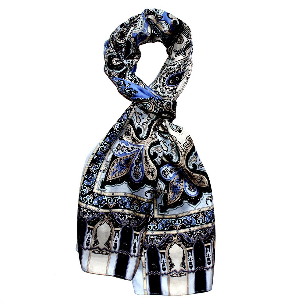 Lorenzo Cana Damen Seidenschal Paisleymuster Schaltuch aus 100% Seide 50 cm x 165 cm Damentuch 89070