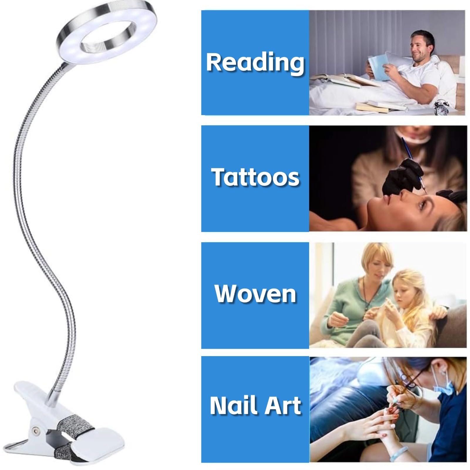 Wimperlamp voor wimperextensions, schoonheidslamp, levering met afstandsbediening, draagbare wimperlamp met telefoonhouder, wimperlamp voor make-up, nagels, gezicht, tatoeage, wenkbrauwen (C
