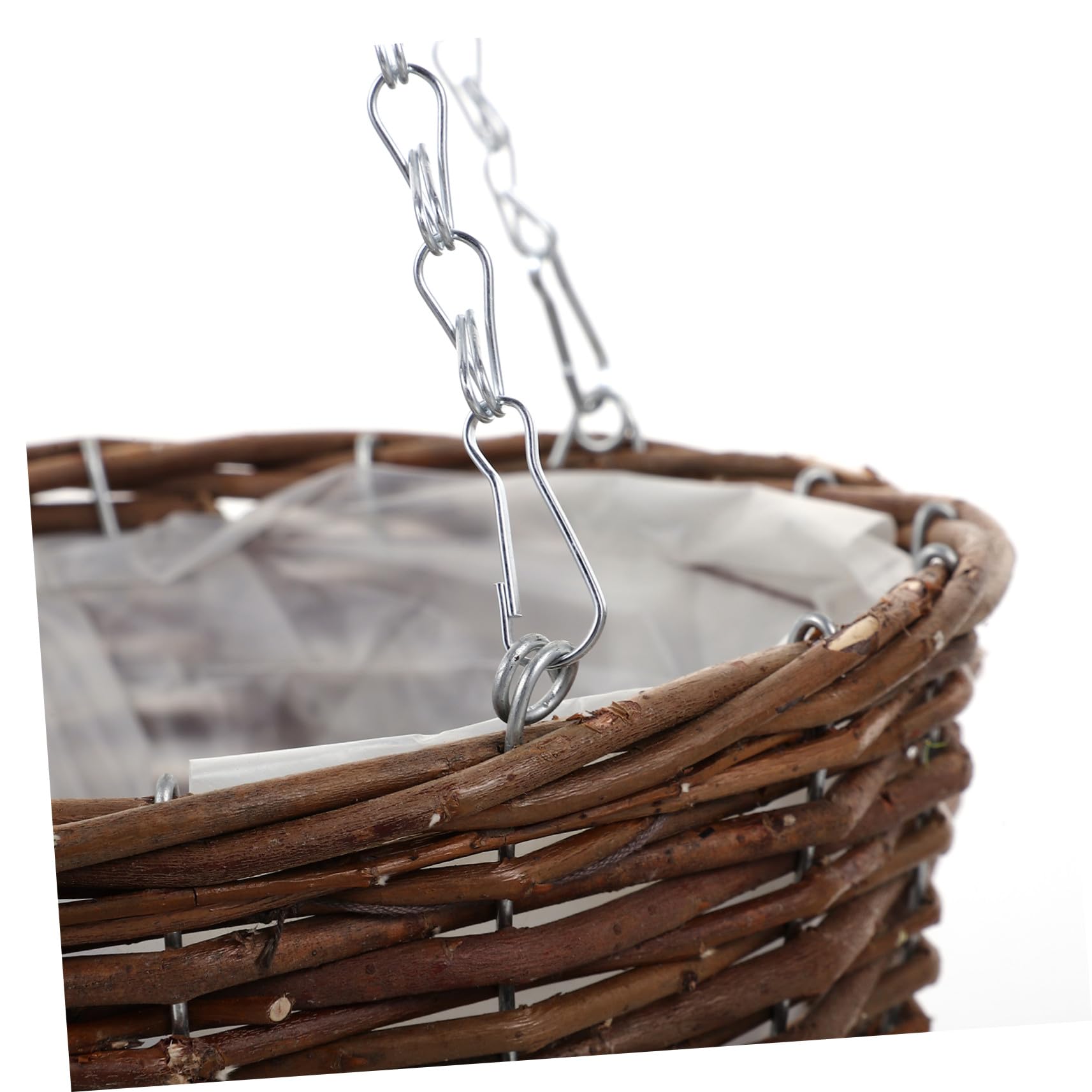 Operitacx 2 Pezzi Cesti Portavasi da Appendere in Rattan e Metallo, Fioriere Sospese Medie 25 Cm per Piante da Interno ed Esterno, per Balconi, Aree Verdi e Decorazioni Casa