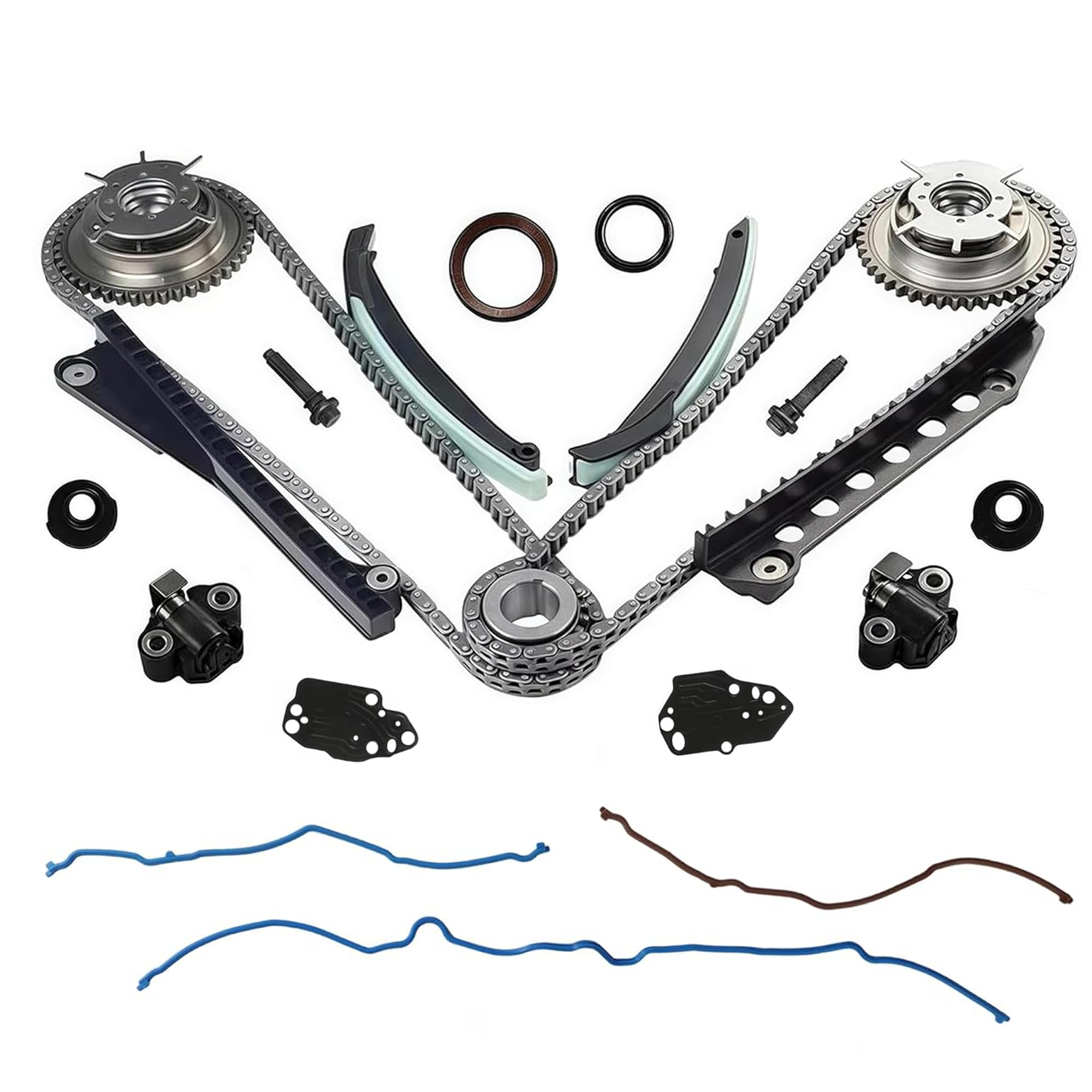 5.4L 3V Triton Engine Timing Chain Kit with Sprockets & Tensioner 2004-2010 | Fit for Ford F150 F-250 F-350 Expedition Lincoln Mart LT Navigator 5.4L