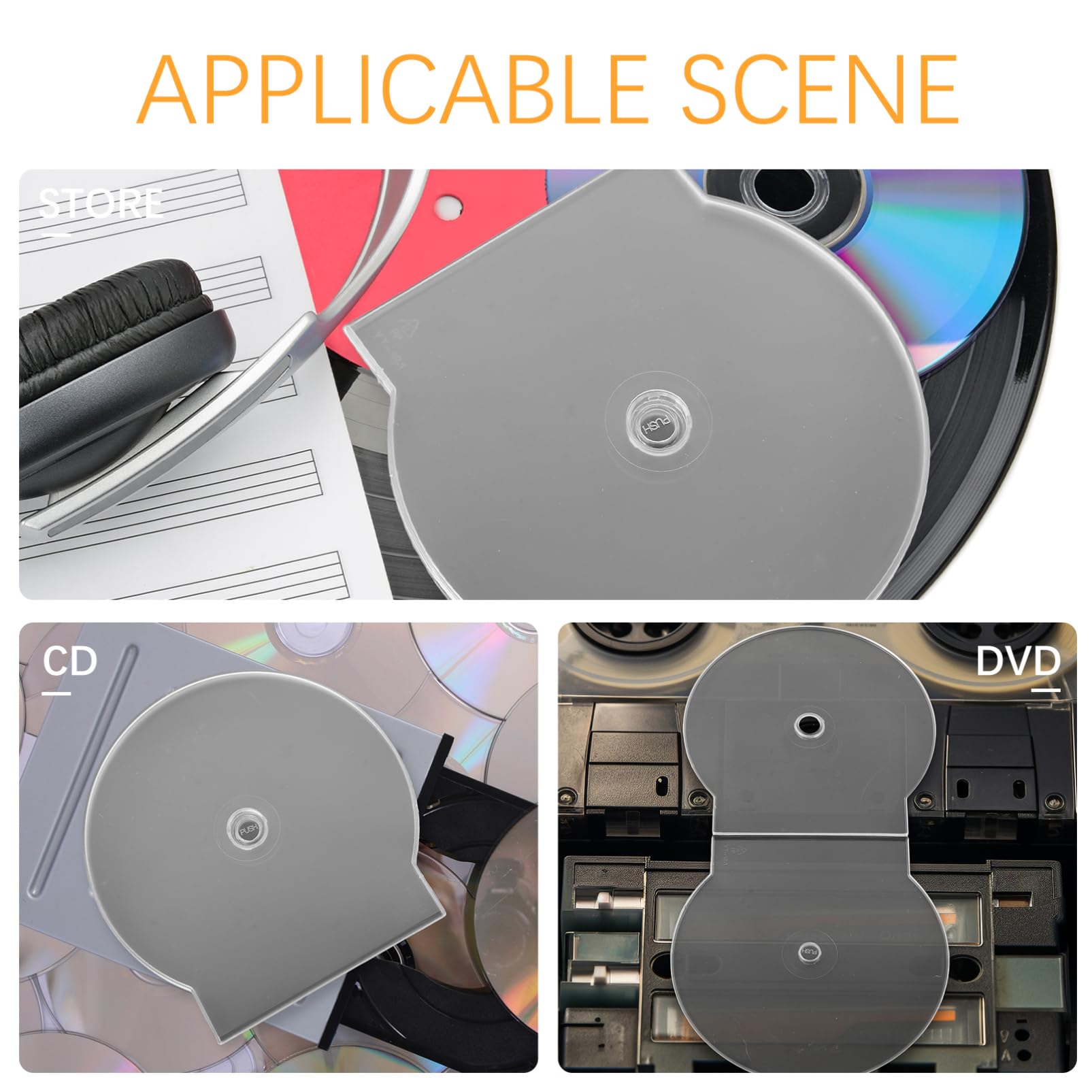 SOIMISS 60pezzi Custodie Cd Riutilizzabili Trasparenti Confezione Protettori Per Dvd Scatole Immagazzinaggio Resistente e Trasporto