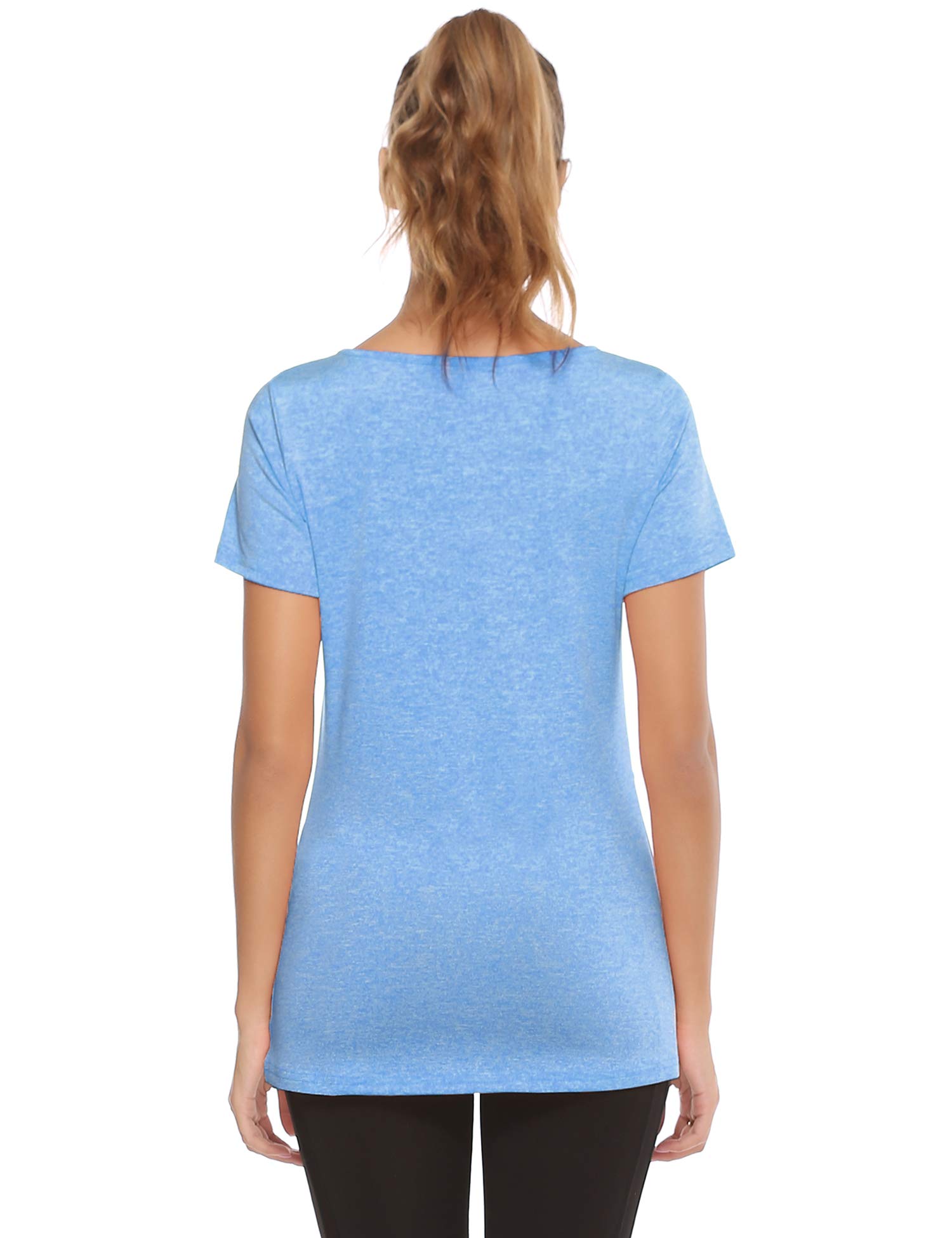 iClosam Maglietta Sportiva Donna T Shirt Palestra Donna Maglia Maniche Corte Corsa Asciugatura Rapida Top Elastico Magliette Fitness Yoga Tee