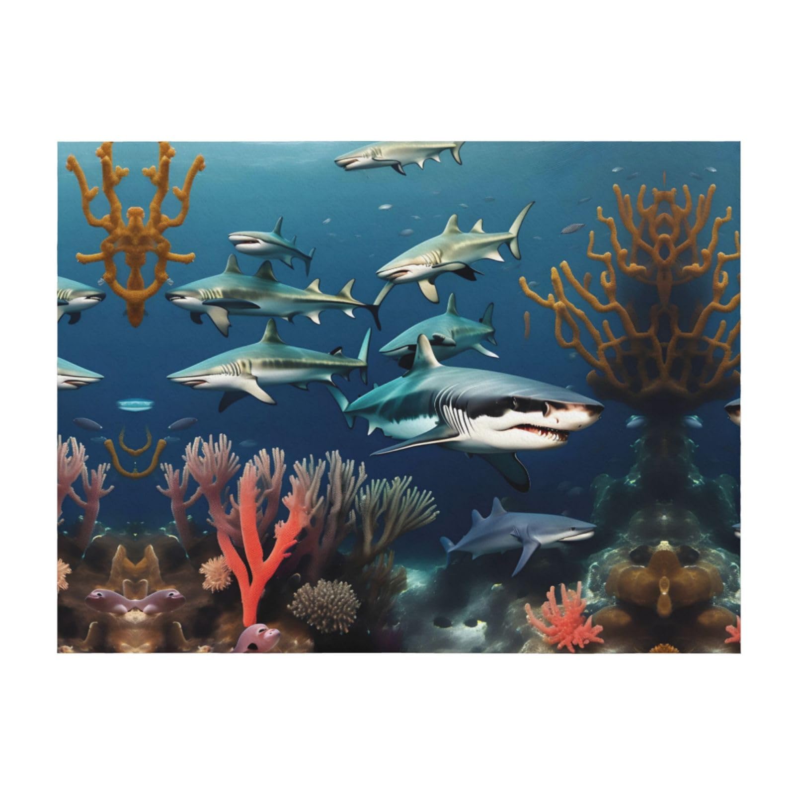 Couverture polaire requins PHAYAH en flanelle douce, le cadeau idéal pour enfants
