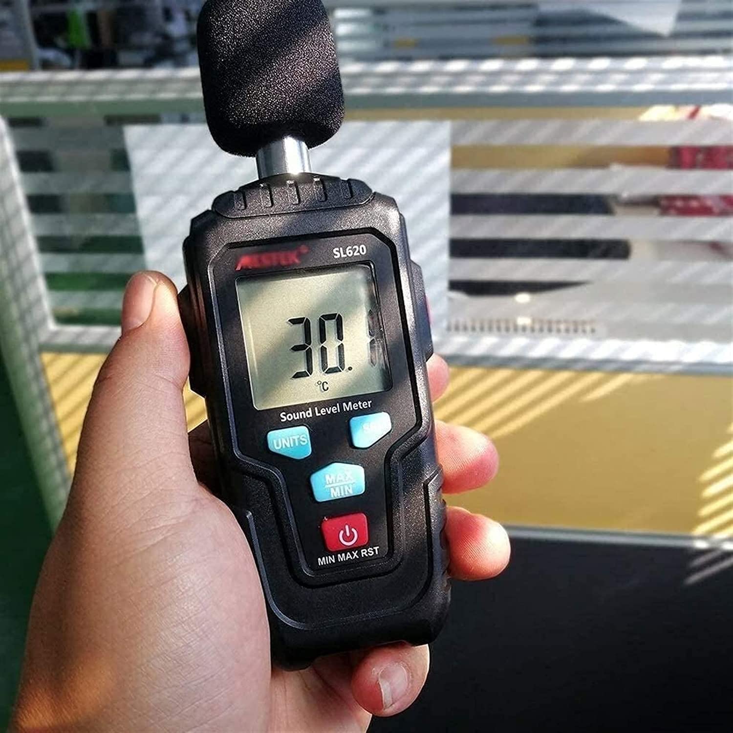 Medidor de decibelios, Nivel de Ruido de Nivel de Sonido Digital medición de retroiluminación de 30-130db MÁXIMO MINIMO, Retención de Datos
