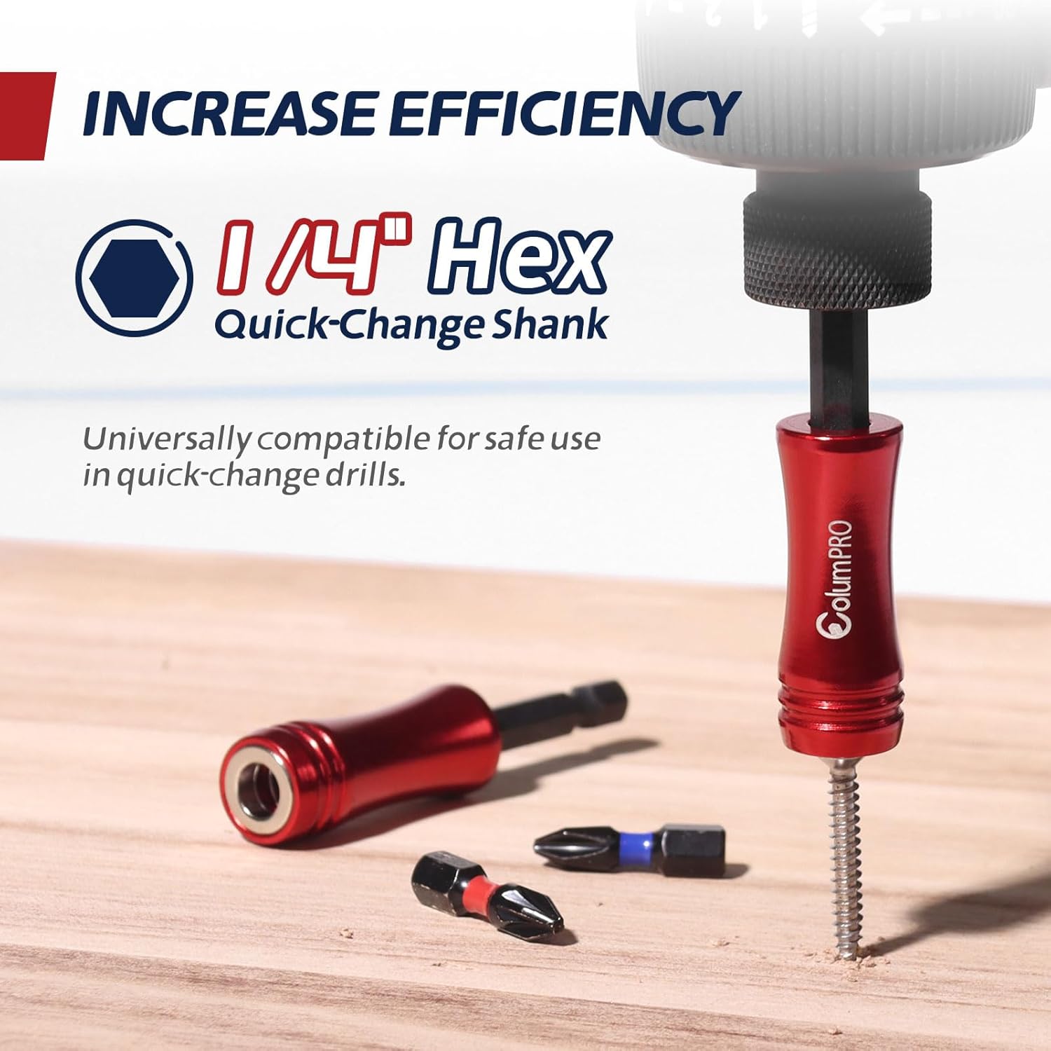 Strong Magnetic Screwdriver Bit Holder for Impact Driver, 1 Magnetic Drill Bit & Screw Holder, Three 25 MM PH2 Bits