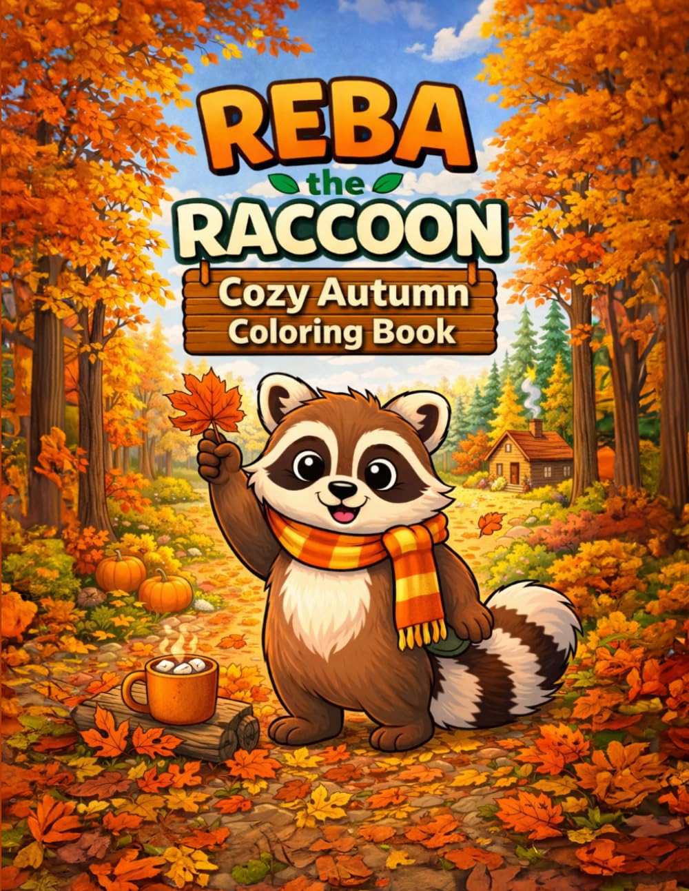 Reba the Raccoon: Cozy Autumn Coloring Book: A Cozy Fall Adventure with Reba the Raccoon | Storyline Coloring Book for Kids and Adults | Cute Woodland ... Coloring Pages (Reba the Raccoon Adventures)