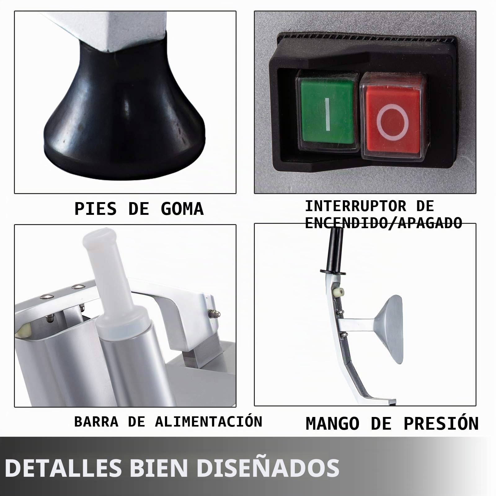 VEVOR Cortador eléctrico 270 r por min, comercial 550 W, con 6 discos de corte procesador para verduras, profesional robot de cocina,
