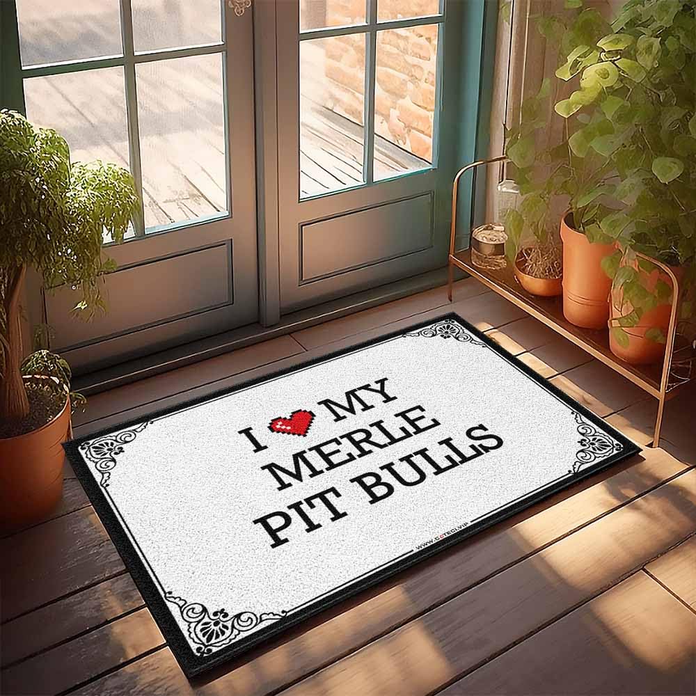 Tapis Merle Pit Bulls paillasson interieur pour chambre ado