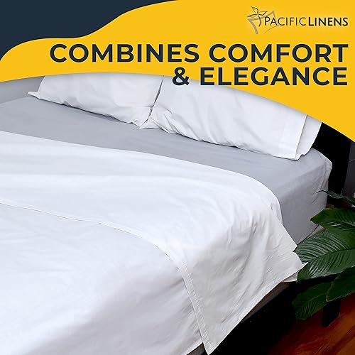 Miniatura 6 de Pacific Linens sábana encimera lisa, 1 pieza, mezcla de polialgodón, 200 hilos, calidad de lujo de hotel, elegante, transpirable y duradera