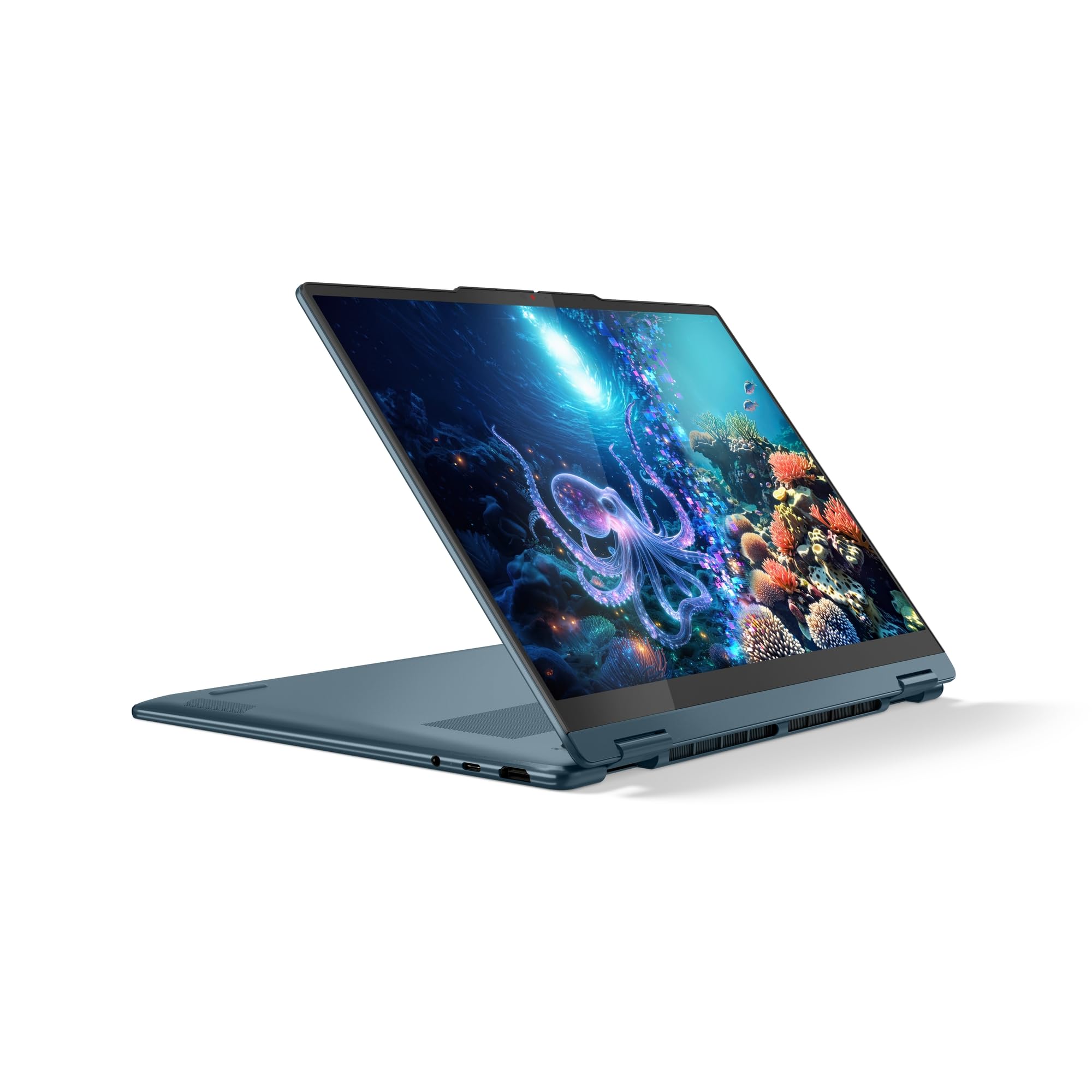 Lenovo Yoga 7 2-in-1 14AKP10 Ordinateur Portable 14" OLED AMD Ryzen AI 5 340 RAM 16Go SSD 512Go AMD Radeon 840M Windows 11 Home Clavier AZERTY Tidal Teal