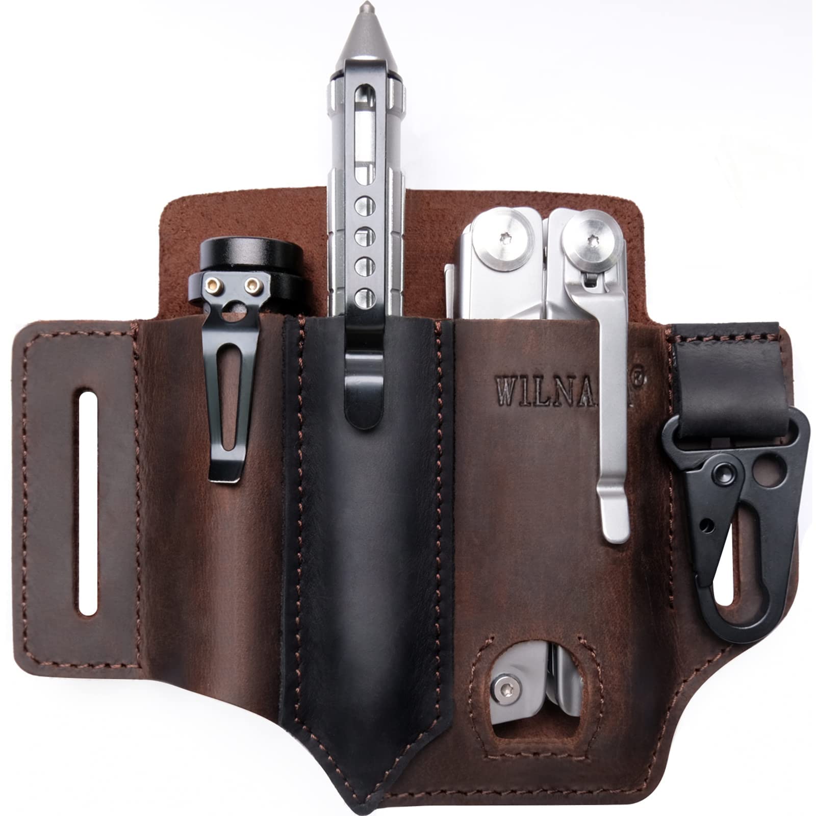 Buy WILNARA Leather EDC Holster Multitool Sheath for Belt, Pen Holster