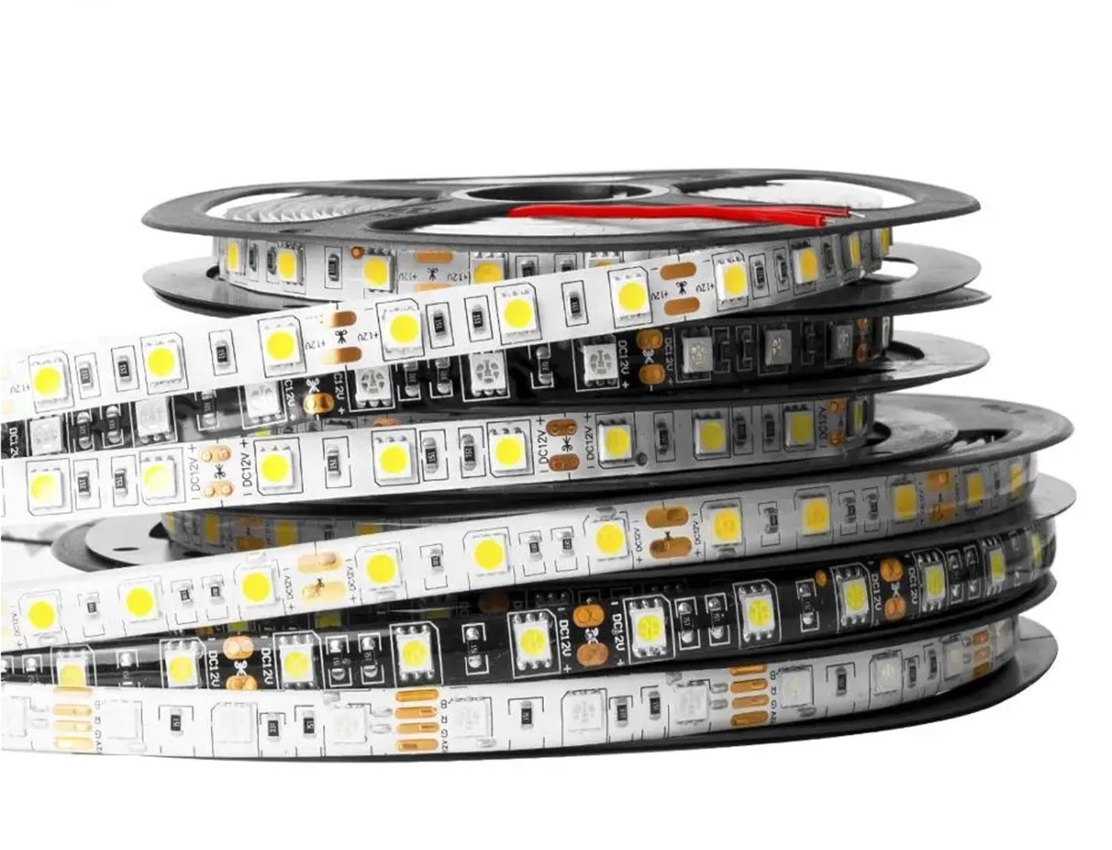 Striscia LED da 5 metri, CC 12 V, 5050, 60 LED/m, luci LED flessibili 5050 LED, 300 LED TV, nastro impermeabile (B PCB, colore verde, W IP65)