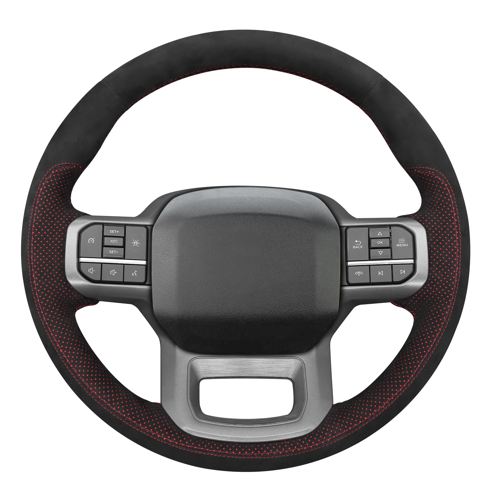 IT-ALCAN Steering Wheel Cover for Ford F-150 F150 2021-2025 / F-150 (Lightning) / F-350 F350 / F-450 F450 / Expedition Hand-Stitched Wheel Steering Wrap