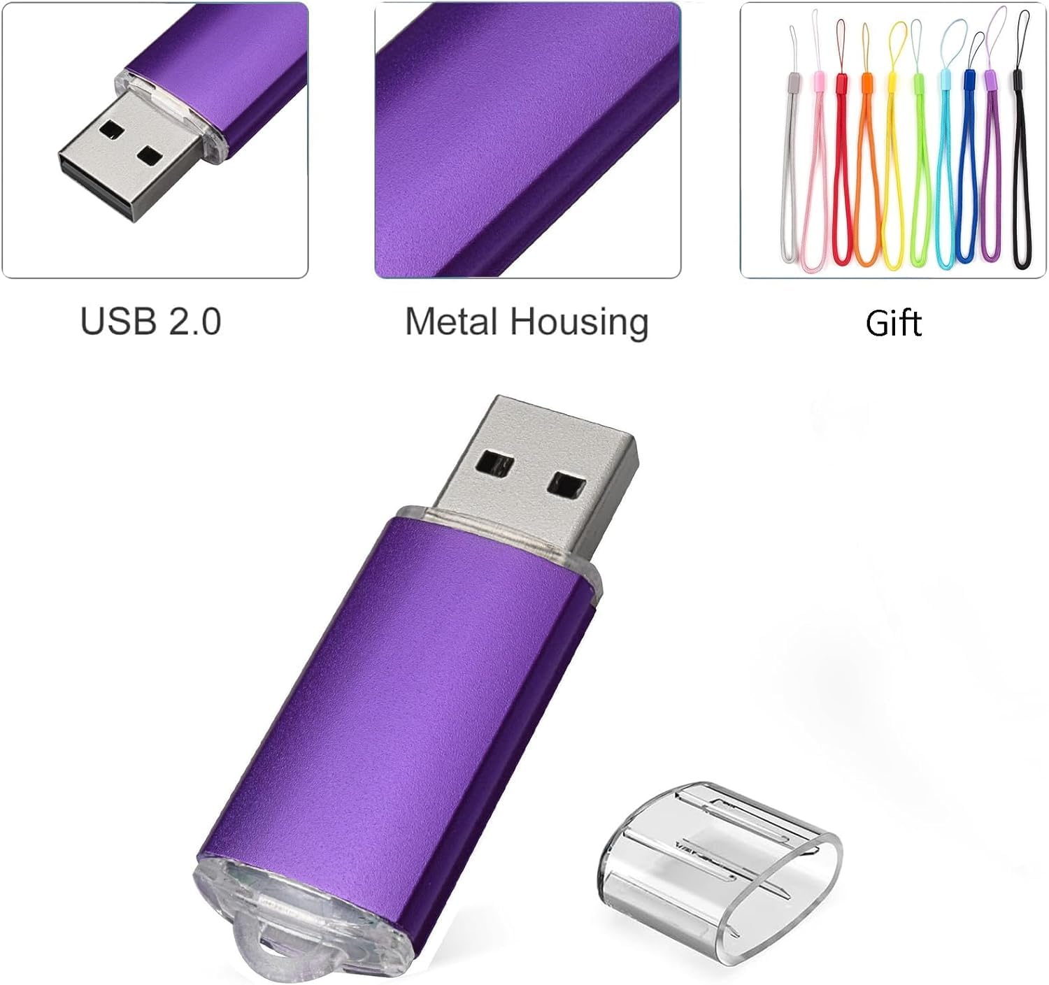 100 chiavette USB da 16 GB 2.0 USB Flash Drive Memory Stick USB Flash Drive 100 Pack USB Drive 16 GB colori misti