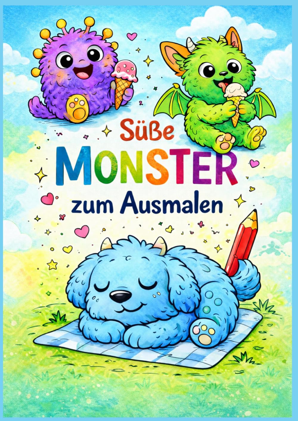 süße kleine Monster zum kreativen Ausmalen für groß und klein - Malbuch mit 40 niedlichen Motiven für kleine Künstler