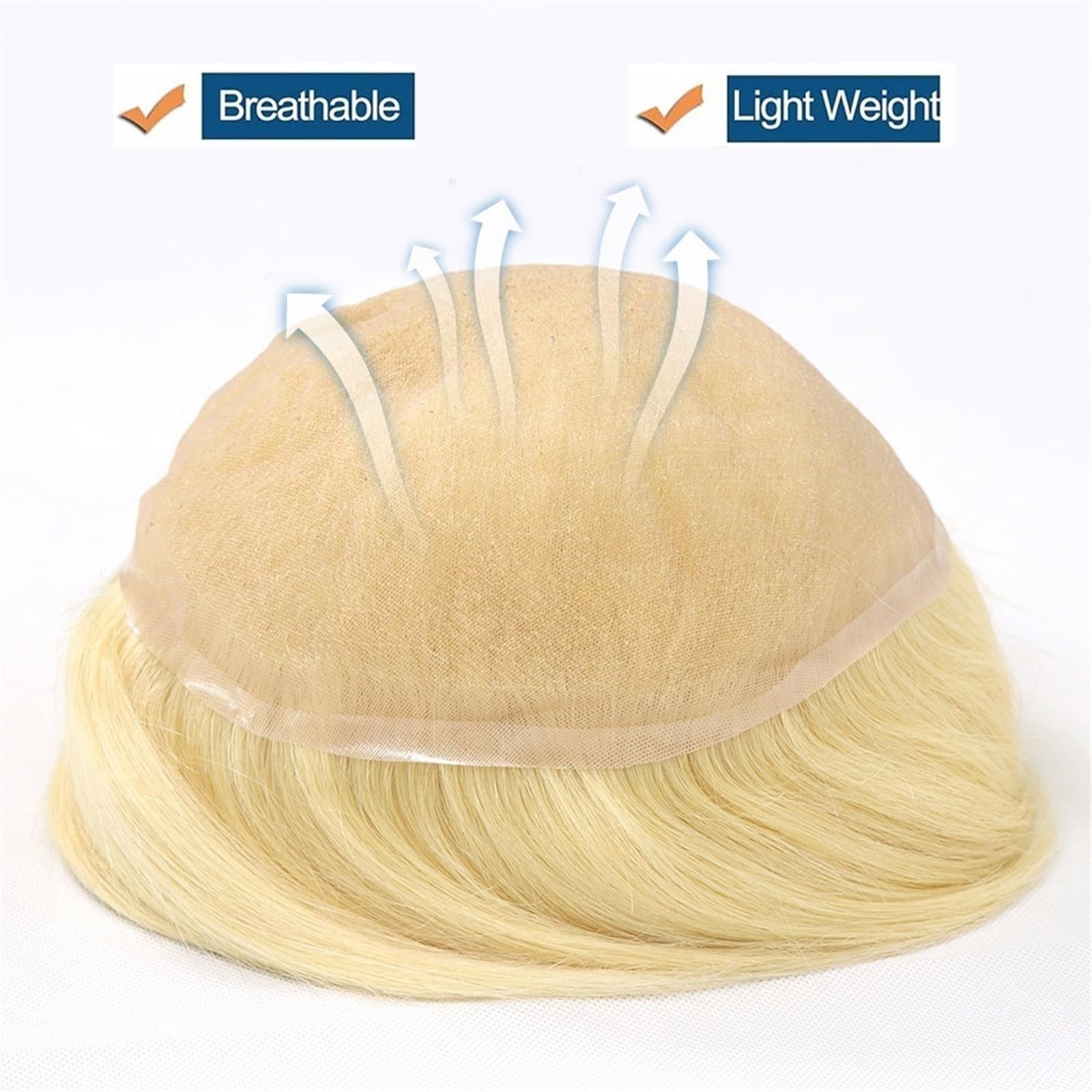 Uomini Parrucchino for capelli umani for unità di sistema lisci da uomo in pizzo pieno traspirante Acconciatura