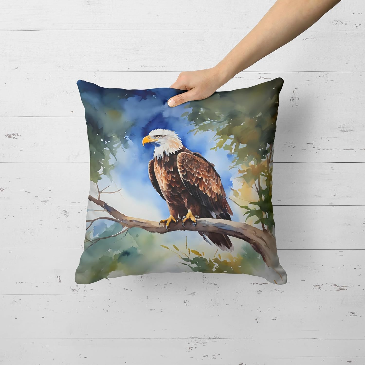 Caroline's Treasures Eagle Throw Pillow Machine Washable, Indoor Outdoor Decorative Pillow for Couch, Bed or Patio, 18Hx18W