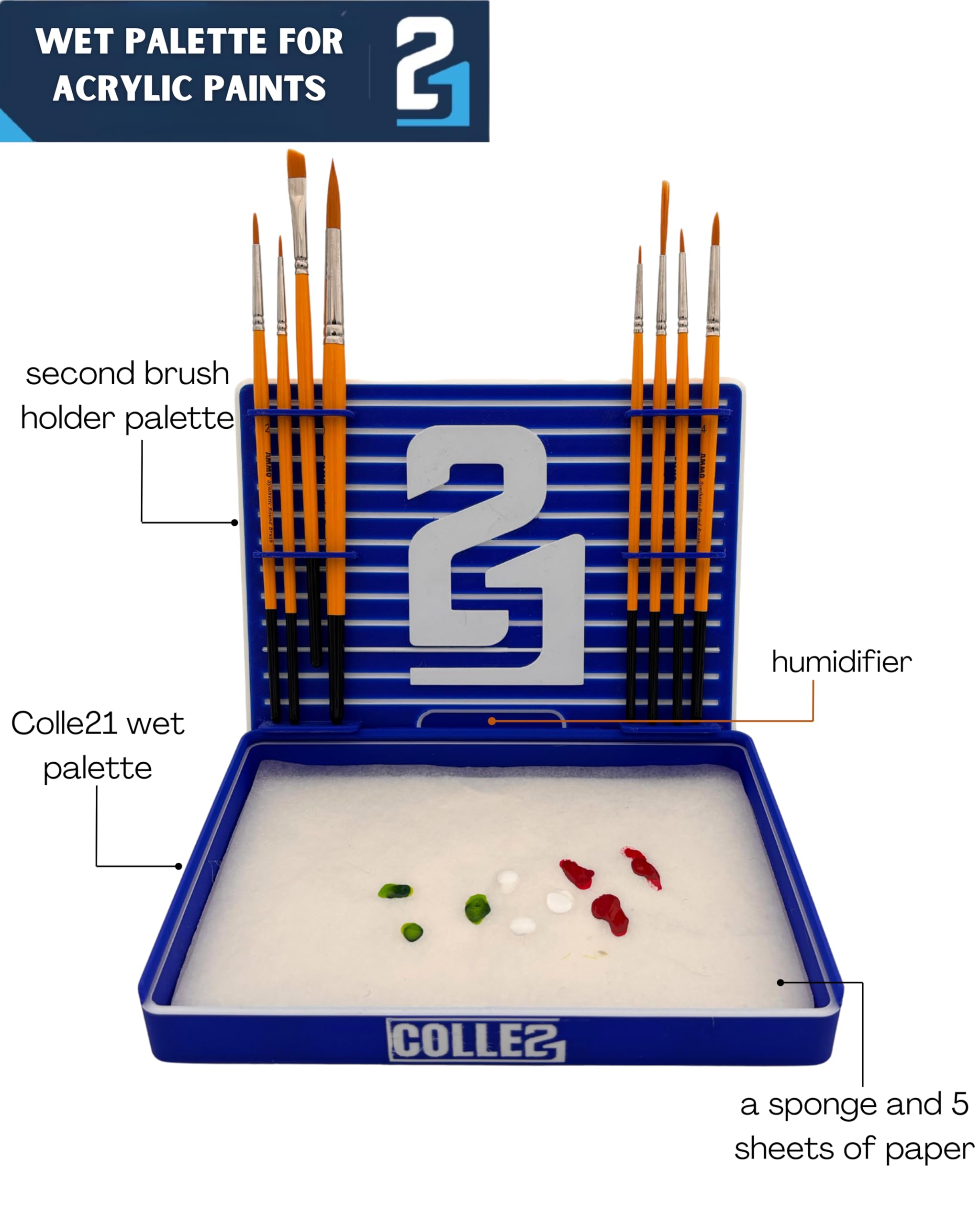 Colle21 Palette Humide pour peinture acrylique by, idéal pour modélisme et figurines