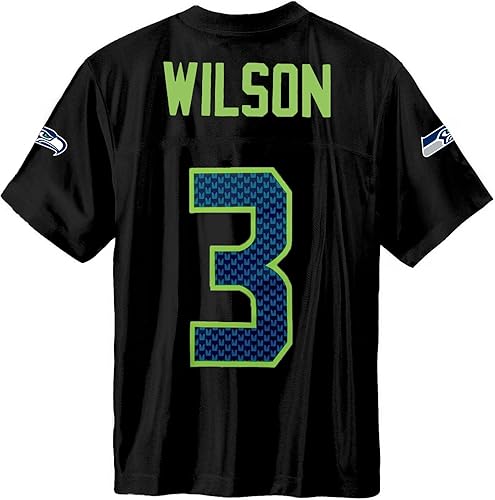 Miniatura 3 de Russell Wilson Seattle Seahawks #3 Camiseta negra para niños jóvenes 8-20