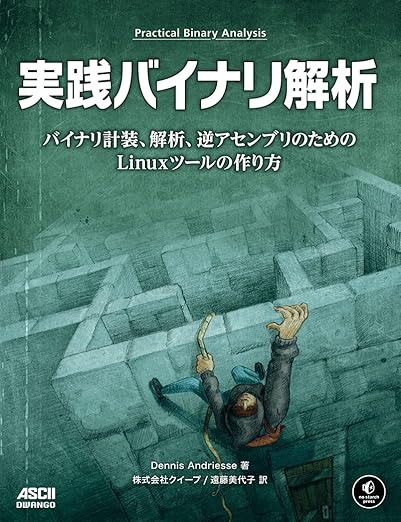 実践バイナリ解析 バイナリ計装、解析、逆アセンブリのためのLinuxツールの作り方 (no starch press)の表紙