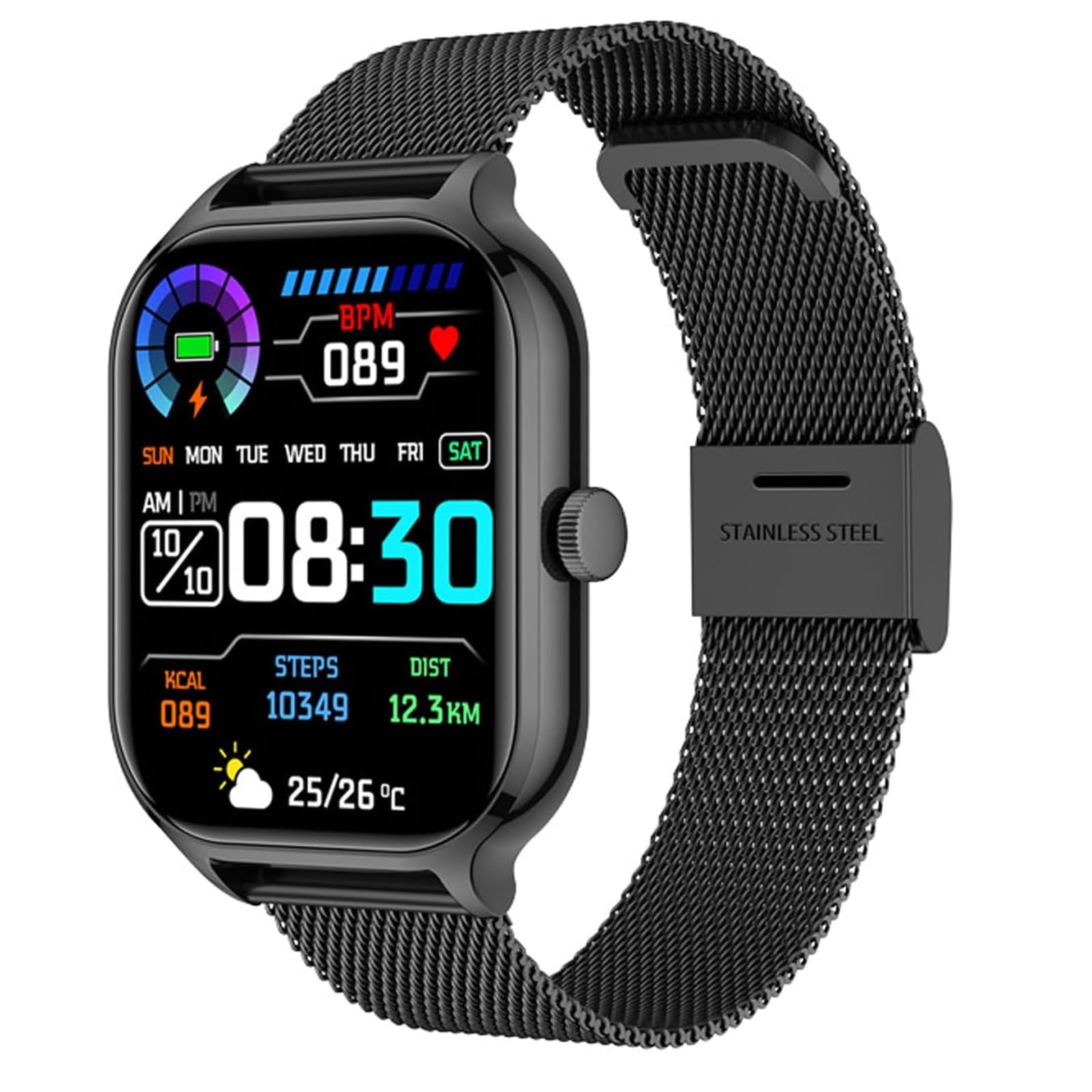 AnnuoYi Smart Watch With Bluetooth Call, IP67 Waterproof Fitness Tracker, 59 Sports Modes, Heart Rate Monitor, Touch Screen, Compatible With Apple iOS and Android