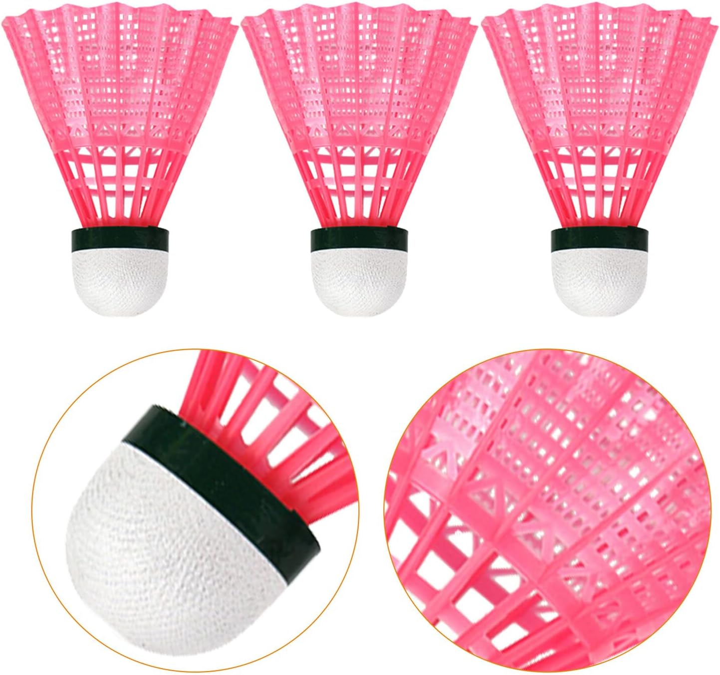6 Pack Badminton Shuttlecocks Nylon Birdies for Indoor and Outdoor Play School Training Exercise Fitness Family Games Sturdy Structure 2.75 X 2.75 X 3.54 in