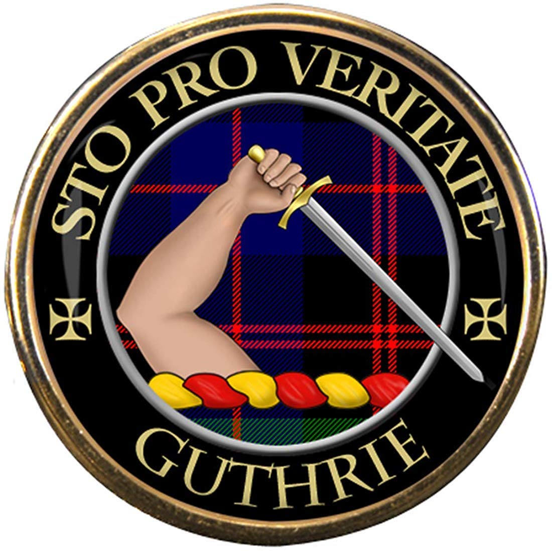 Family-Crests.com Men's Gold Guthrie Scottish Clan Pin Badge