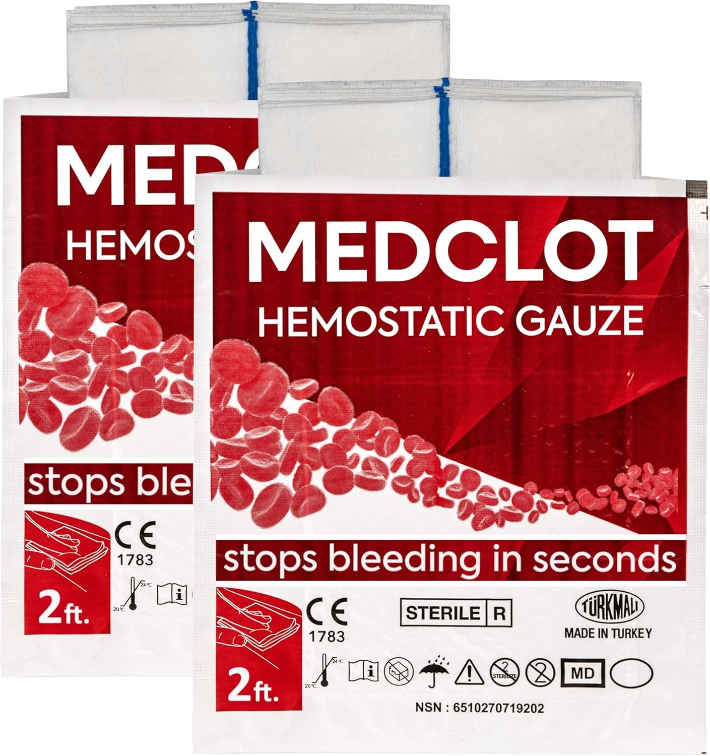 Hemostatic Gauze Bleed Stop Kaolin Blood Clotting Bandage 3inx2ft — Amazon image 10