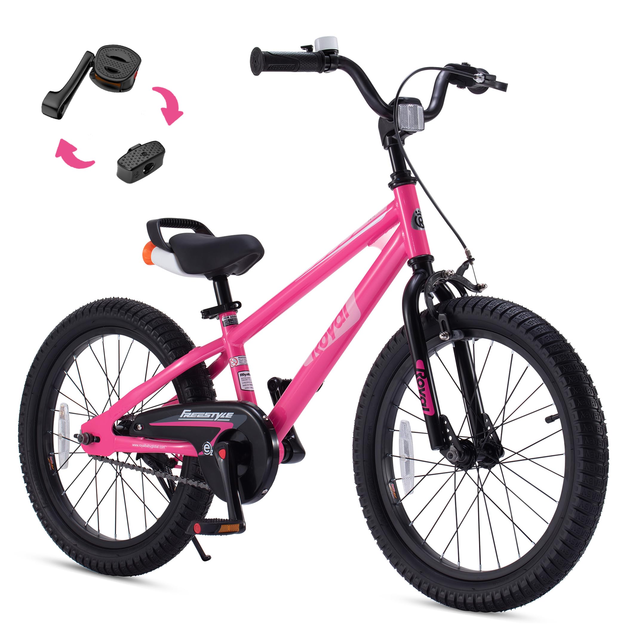 RoyalBaby EZ Kids Bike 12 14 16 18 20 Inch Balance Pedal 2-in-1 Training Bicycle Boys Girls Ages 3 to 12 Years Easy Learn for Beginners
