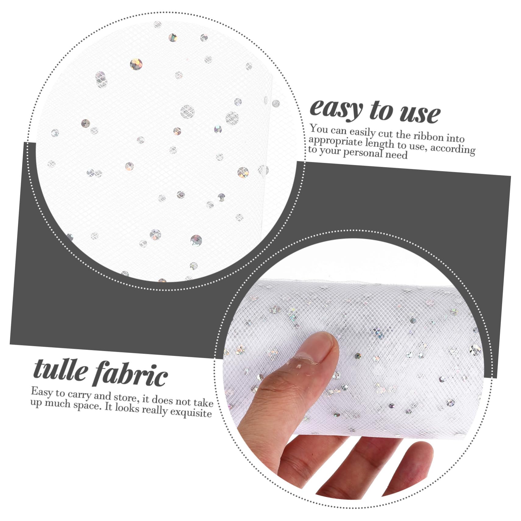 SHINEOFI 5 Rouleaux rouleau de treillis ribbon vsp noel jupe fiesta ruban tissu de tulle exquis mise en page de fête tulle Décoration de fête de mariage Engrener blanche