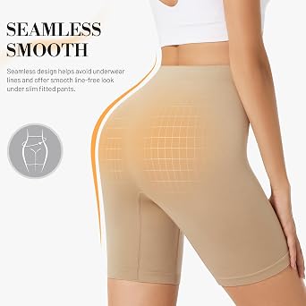 SIHOHAN 4 Pack Women Anti Chafing Shorts Boxer Seamless Under Dress Short | Comfort Safety Long Briefs, Breathable Smooth Boyshorts Slip Shorts for Yoga Walking