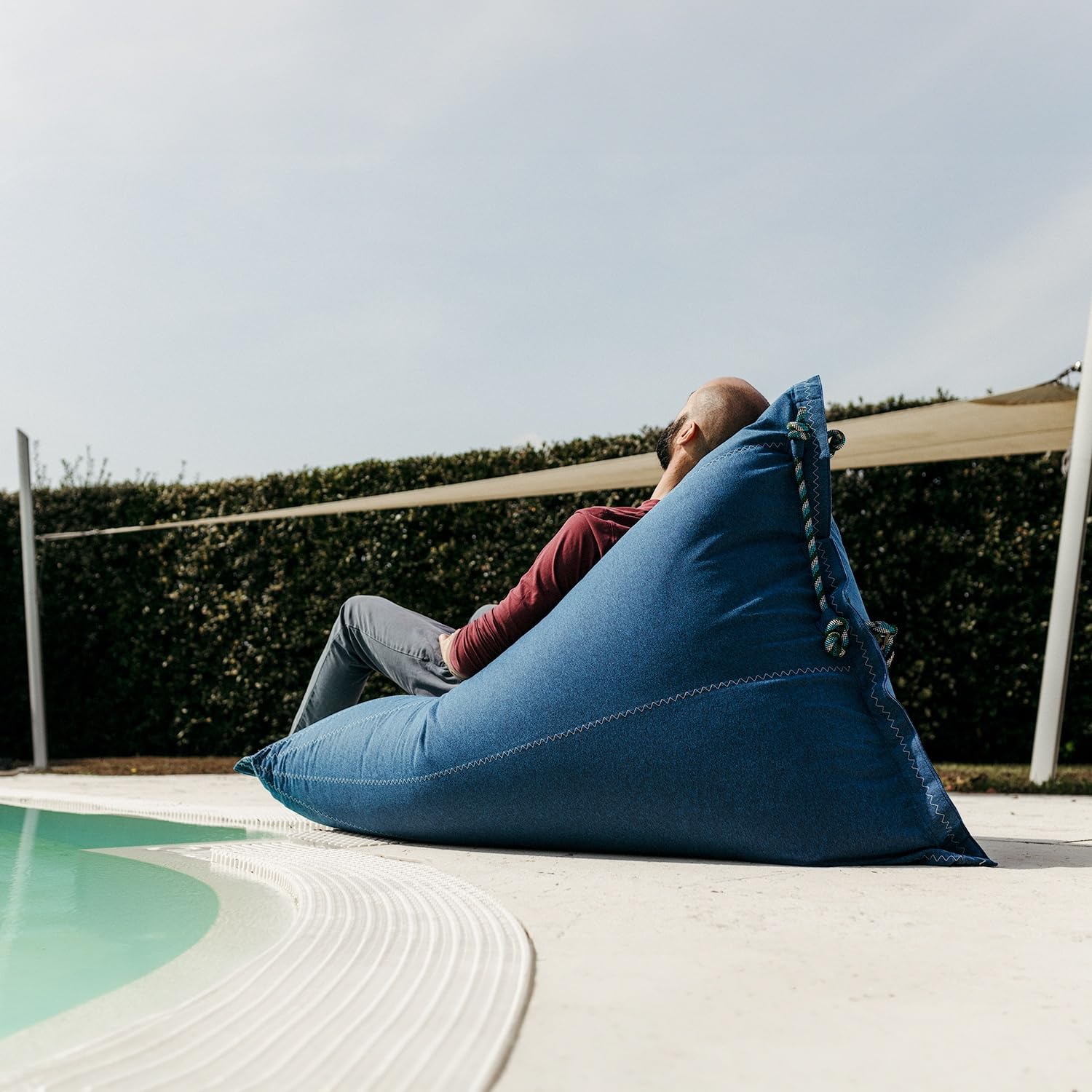Randa Sitzsack Outdoor und Indoor - XL 100 x 100 x 160 cm - Taupe - für Garten, Terrasse, Balkon und Wohnzimmer