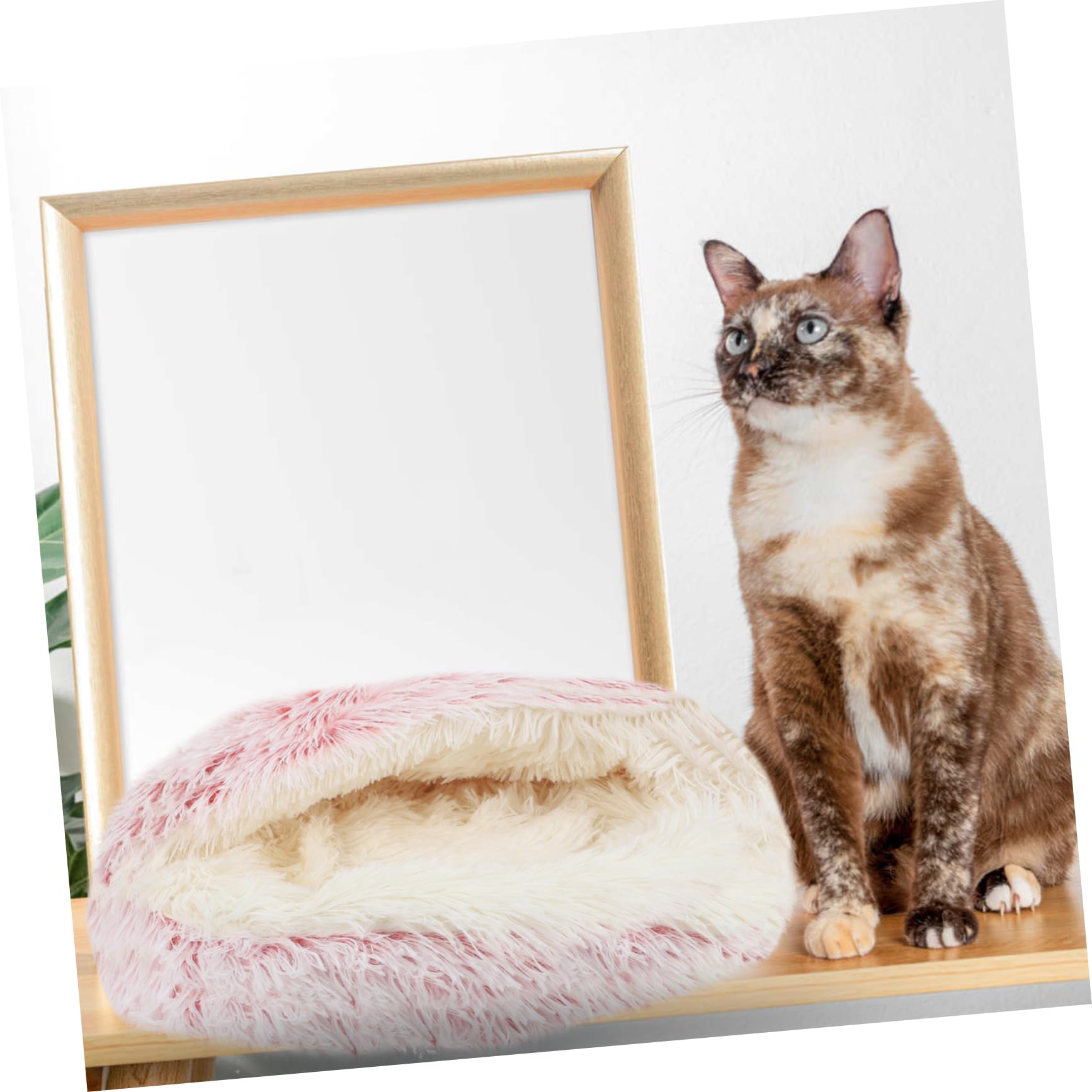 BESPORTBLE Cozy Cat House Winter Warm Nest Semi Enclosed Sleeping Bed for Indoor Cats Pink Comfortable Windproof Lightweight for Relaxation and Private Sleeping