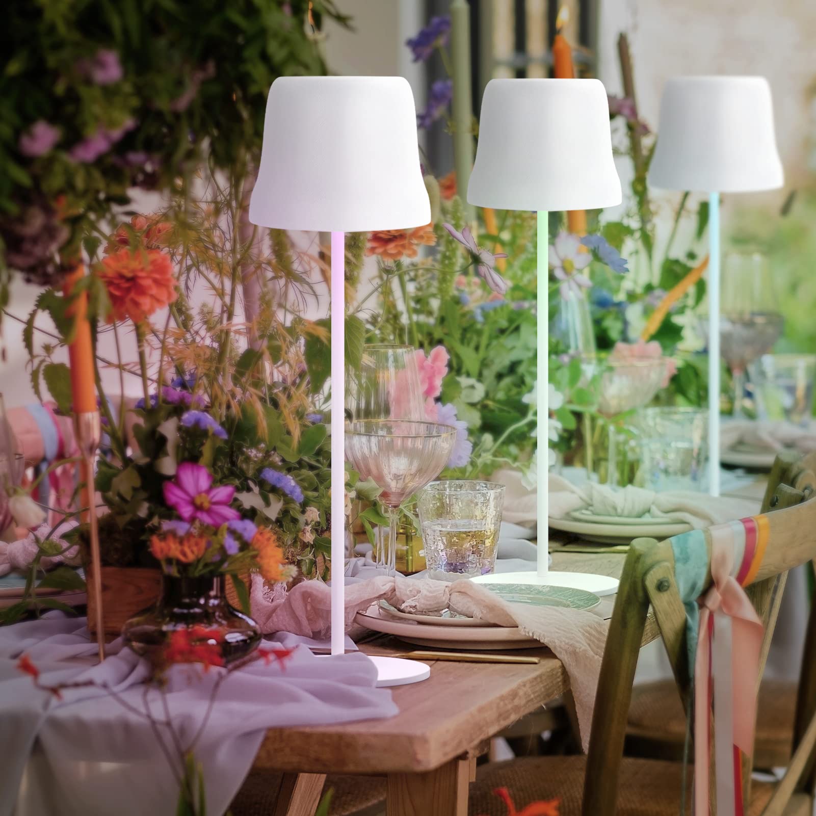 Lampada Da Tavolo LED MALUX A Batteria: Wireless, Ricaricabile USB, IP44 Impermeabile, 8 Colori E Luce Calda Dimmerabile Per Esterno/Interno