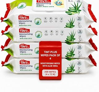 TINT Plus Moisturising Wet Wipes with Lid for Baby Skin Enriched with Aloe Vera Vitamin E pH Balanced Dermatologically Saf... Price In India