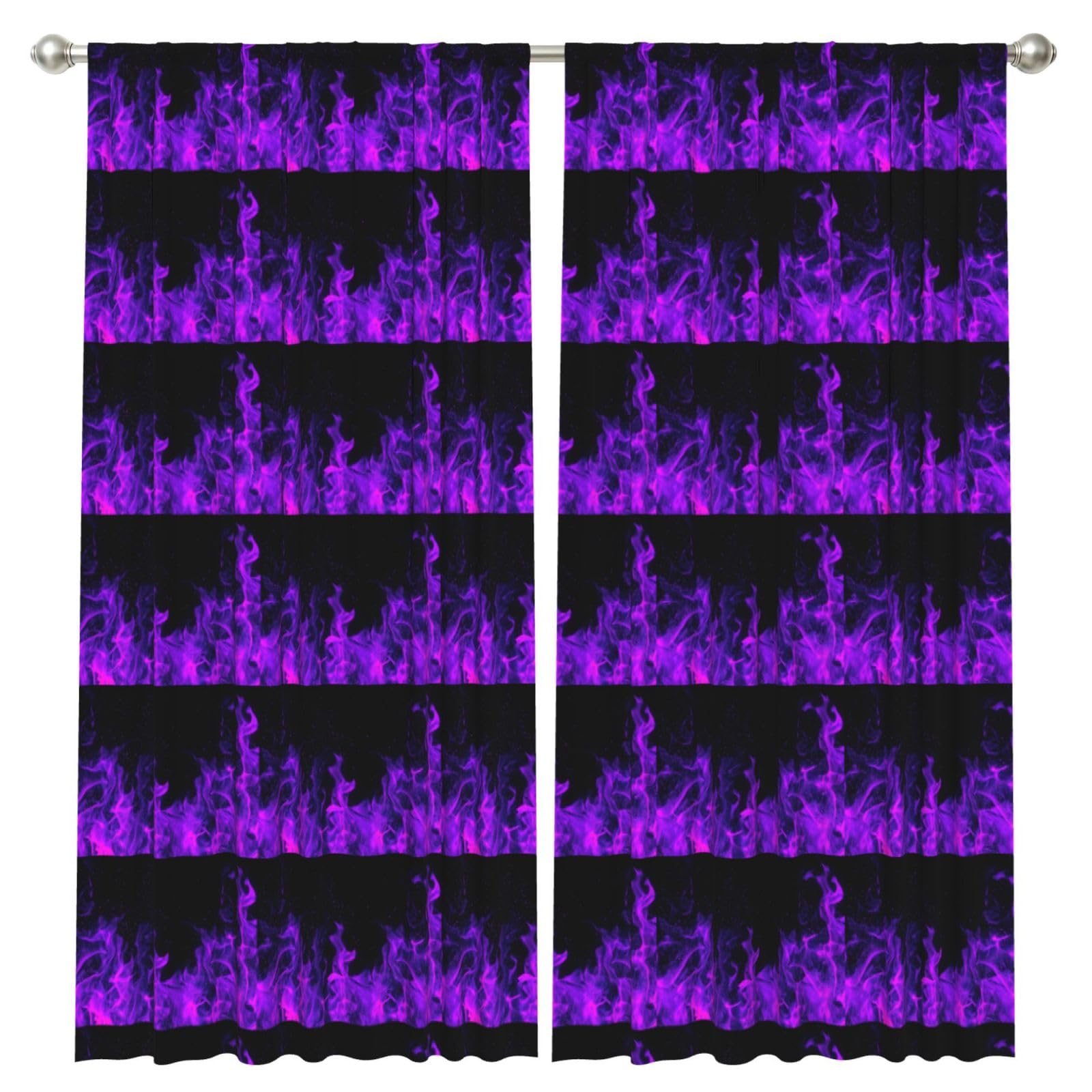 InOmak Purple Flame, 2 Panels Window Curtains 52 x 84 Inch Blackout Curtains for Living Room Bedroom