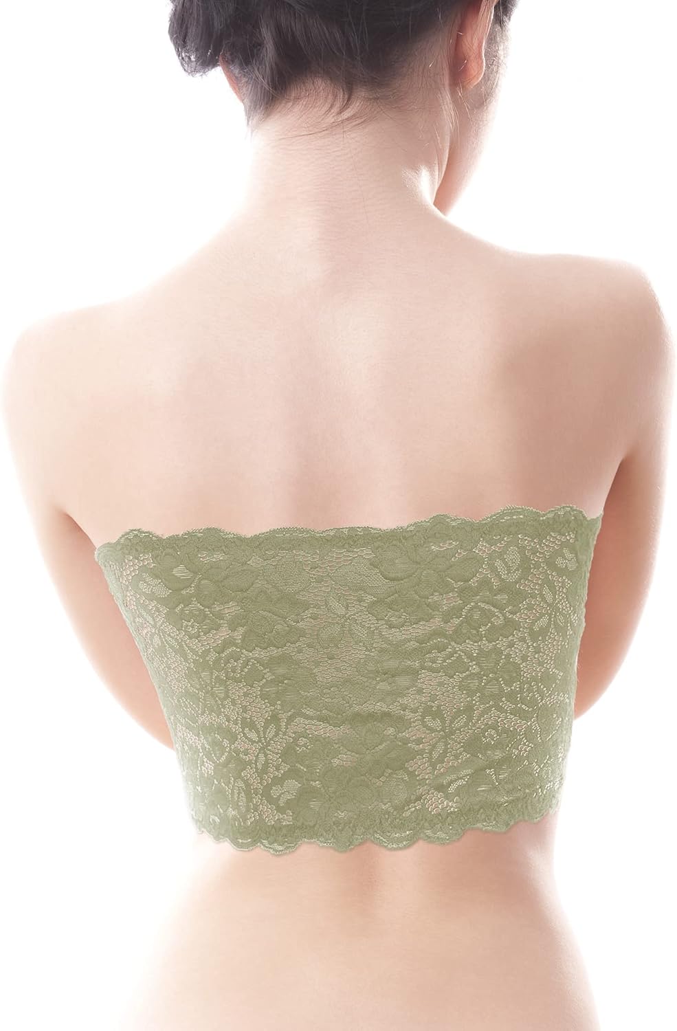 Boao 3 Pieces Women's Floral Lace Tube Top Bandeau Strapless Bras Seamless Stretchy Chest Wrap - Image 3