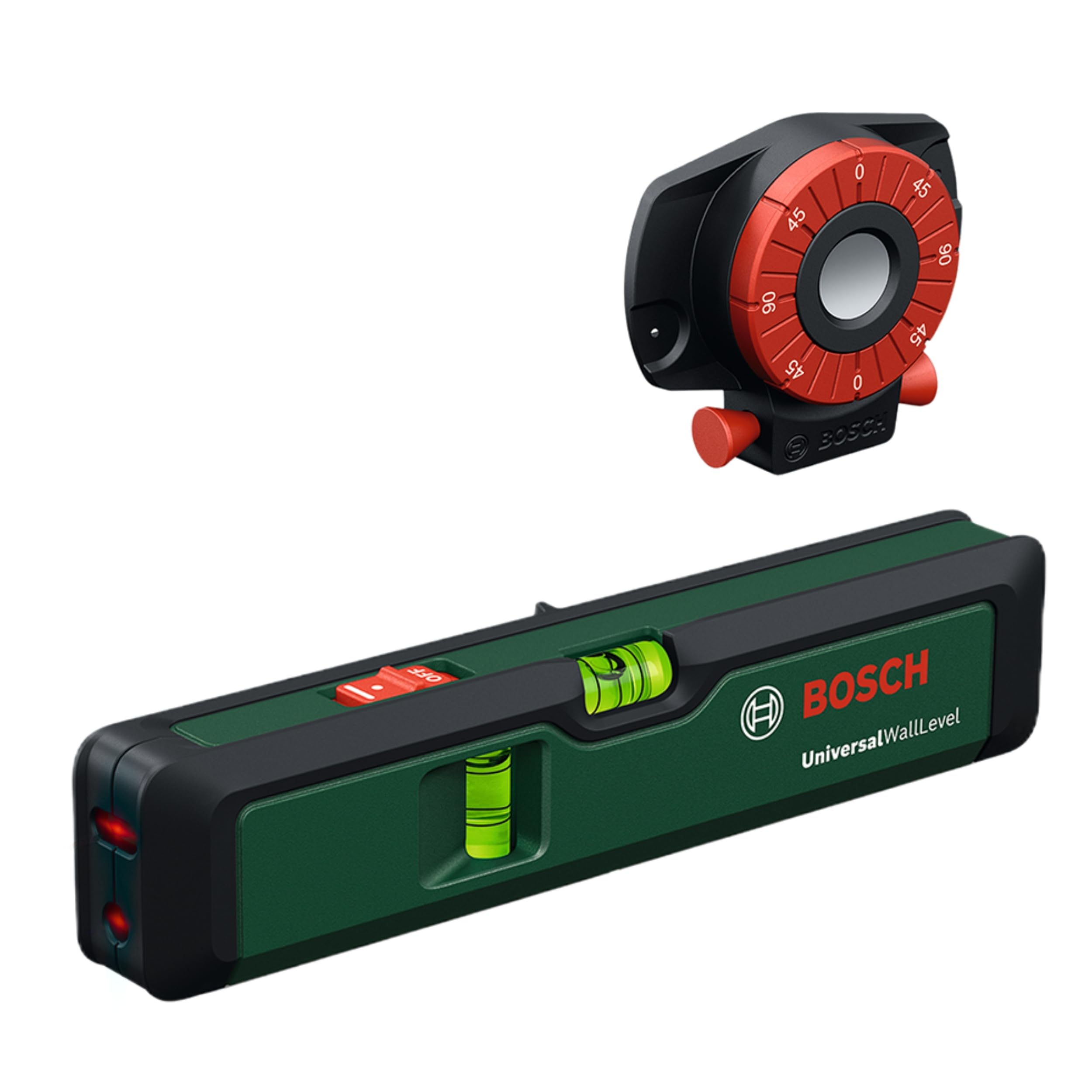 Bosch Laser-Wasserwaage UniversalWallLevel (3-in-1-Werkzeug: Wasserwaage, Linienlaser zum einfachen Ausrichten an Wänden bis 5 m, Laserpunkt zum Übertragen von Höhen bis 20 m, in E-Commerce-Karton)
