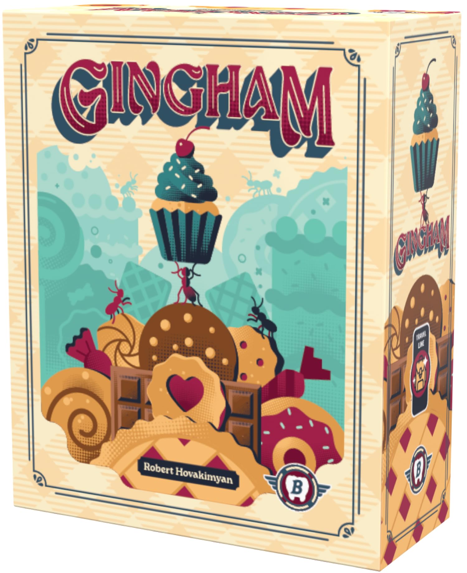 Bitewing Gingham Gioco da tavolo per adulti e famiglie, corsa intorno alla coperta da picnic con strategia di costruzione di percorsi e astratti, da 2 a 4 giocatori, 20-40 minuti di gioco Tim, età 12+