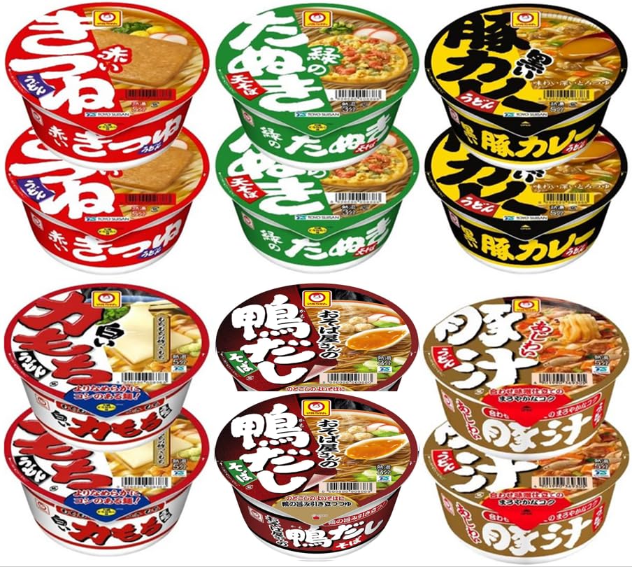 Amazon.co.jp: 特売 マルちゃん カップ麺 カラフル6種12食 赤いきつね
